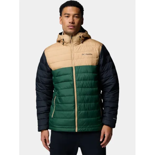 Columbia Powder Lite II Hooded Jacket Férfi Utcai Kabát 375-Rain Forest