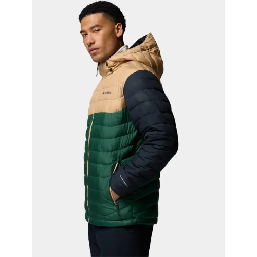 Columbia Powder Lite II Hooded Jacket Férfi Utcai Kabát 375-Rain Forest