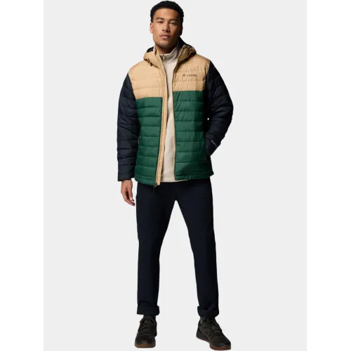 Columbia Powder Lite II Hooded Jacket Férfi Utcai Kabát 375-Rain Forest