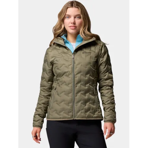 Columbia Delta Ridge II Down Hooded Jacket Női Utcai Kabát 397-Stone Green