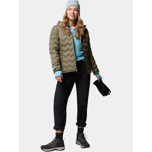 Columbia Delta Ridge II Down Hooded Jacket Női Utcai Kabát 397-Stone Green