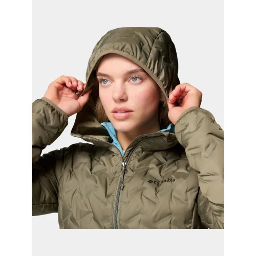 Columbia Delta Ridge II Down Hooded Jacket Női Utcai Kabát 397-Stone Green