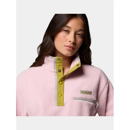 Columbia Helvetia II Cropped Half Snap Fleece Női Polár, Softshell, Középréteg 694-Pink Agate
