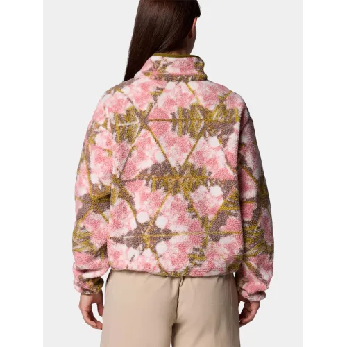Columbia Helvetia II Printed Cropped Half Snap Női Polár, Softshell, Középréteg 694-Pink Agate