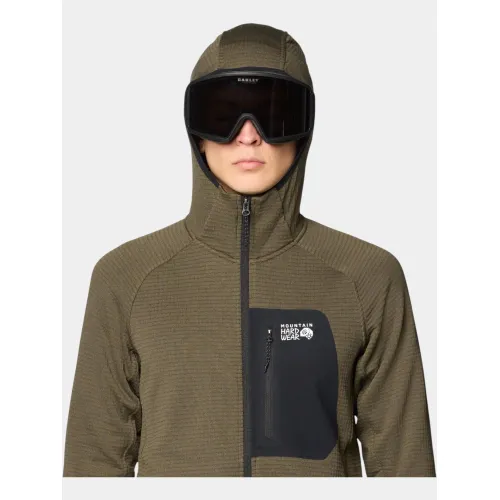 Mountain Hardwear Polartec Power Grid Full Zip Hoody Férfi Polár, Softshell, Középréteg 204-Ridgeline Heather