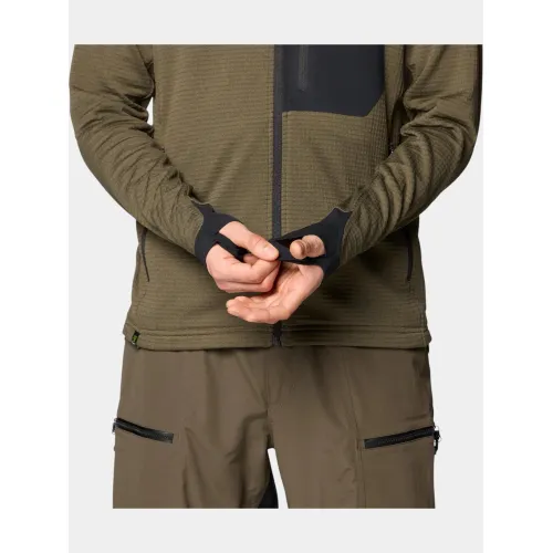 Mountain Hardwear Polartec Power Grid Full Zip Hoody Férfi Polár, Softshell, Középréteg 204-Ridgeline Heather