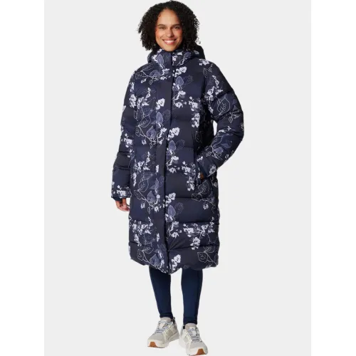 Columbia Boundless Days Print Long Down Jacket Női Utcai Kabát 464-Collegiate Navy