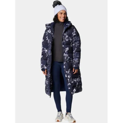 Columbia Boundless Days Print Long Down Jacket Női Utcai Kabát 464-Collegiate Navy