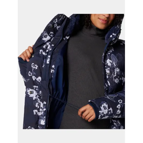 Columbia Boundless Days Print Long Down Jacket Női Utcai Kabát 464-Collegiate Navy