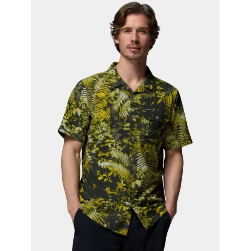 Columbia Tech Trail Utility Printed Woven Short Sleeve Férfi Ing 764-Antique Moss