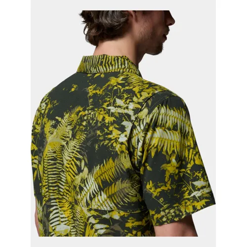 Columbia Tech Trail Utility Printed Woven Short Sleeve Férfi Ing 764-Antique Moss