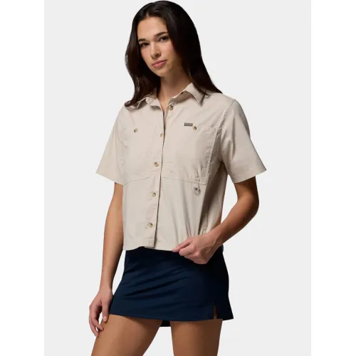 Columbia Brea Falls Woven Short Sleeve Shirt Női Ing, Blúz 278-Dark Stone