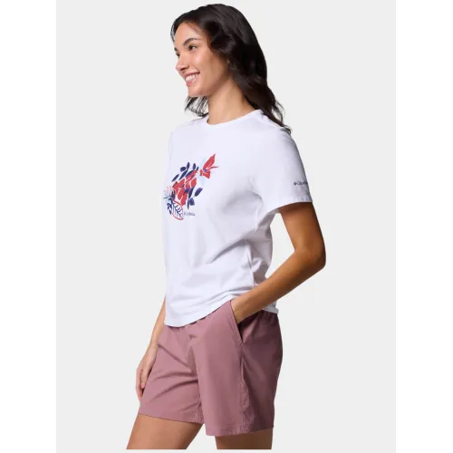 Columbia Sun Trek Graphic Short Sleeve III Női Fitness felső 102-White