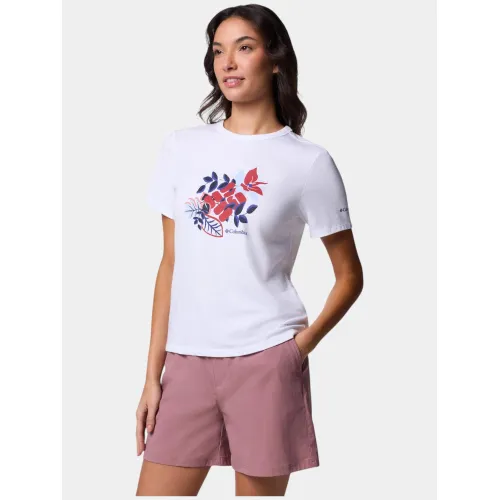 Columbia Sun Trek Graphic Short Sleeve III Női Fitness felső 102-White