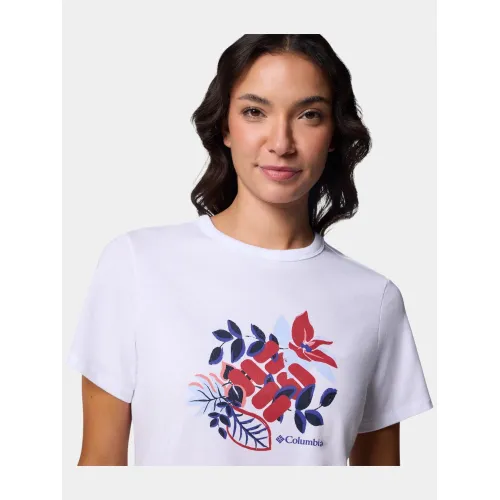 Columbia Sun Trek Graphic Short Sleeve III Női Fitness felső 102-White