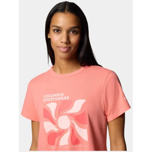 Columbia Sun Trek Graphic Short Sleeve III Női Fitness felső 685-Alpenglow