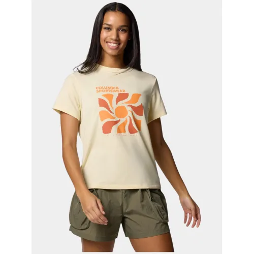 Columbia Sun Trek Graphic Short Sleeve III Női Fitness felső 759-Lemon Wash