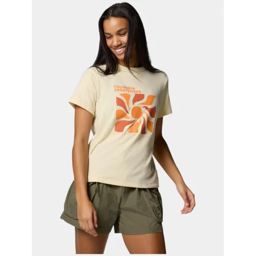 Columbia Sun Trek Graphic Short Sleeve III Női Fitness felső 759-Lemon Wash