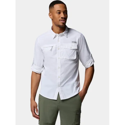 Columbia Wild Cast Long Sleeve Shirt Férfi Ing 100-White
