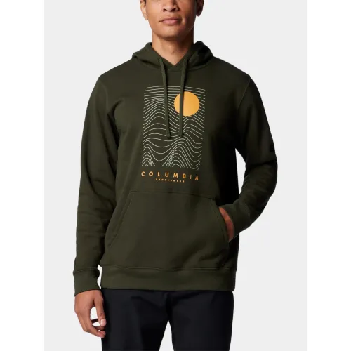 Columbia Beaumount Graphic Hoodie Férfi Pulóver 367-Greenscape