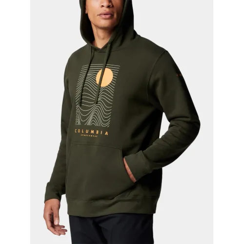 Columbia Beaumount Graphic Hoodie Férfi Pulóver 367-Greenscape
