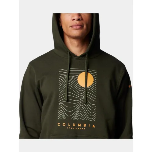 Columbia Beaumount Graphic Hoodie Férfi Pulóver 367-Greenscape