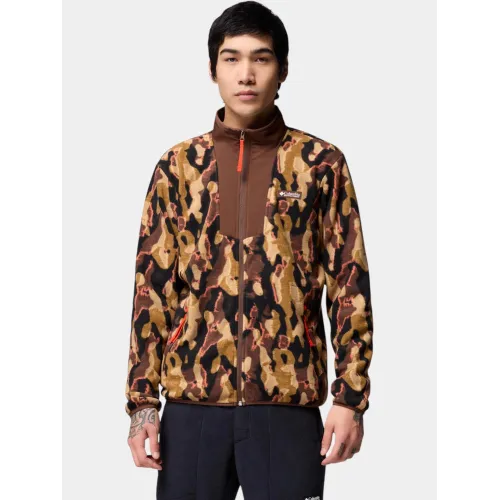 Columbia Sequoia Grove Printed Full Zip Férfi Polár, Softshell, Középréteg 256-Tobacco