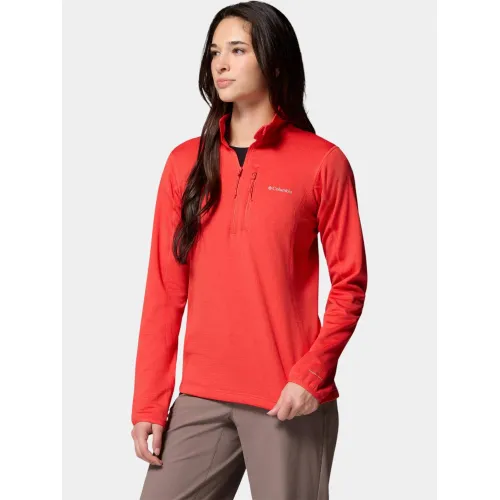 Columbia Essential Hike Grid Fleece Half Zip Női Polár, Softshell, Középréteg 606-Poppy Red