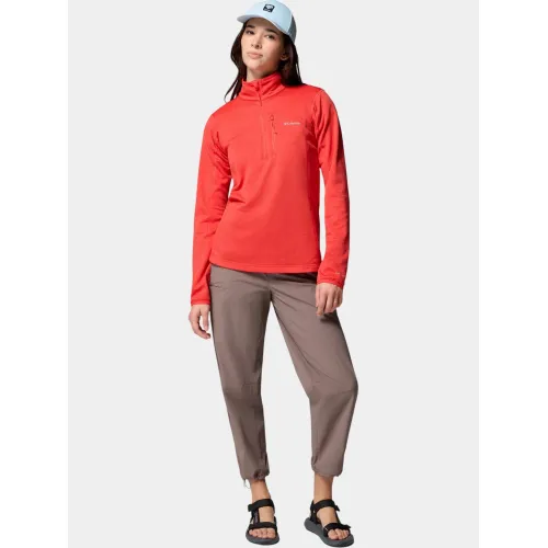 Columbia Essential Hike Grid Fleece Half Zip Női Polár, Softshell, Középréteg 606-Poppy Red