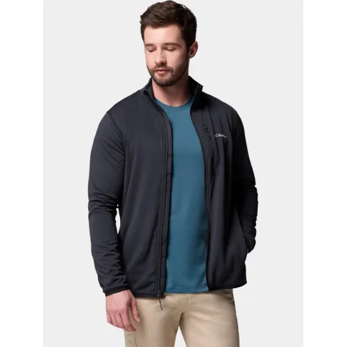Columbia Essential Hike Grid Fleece Full Zip Férfi Polár, Softshell, Középréteg 010-Black