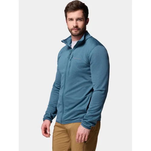 Columbia Essential Hike Grid Fleece Full Zip Férfi Polár, Softshell, Középréteg 429-Everblue