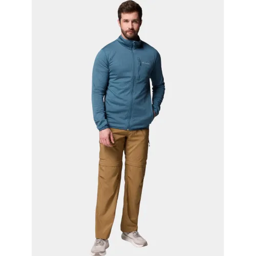 Columbia Essential Hike Grid Fleece Full Zip Férfi Polár, Softshell, Középréteg 429-Everblue