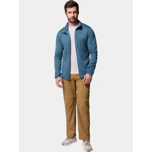 Columbia Essential Hike Grid Fleece Full Zip Férfi Polár, Softshell, Középréteg 429-Everblue