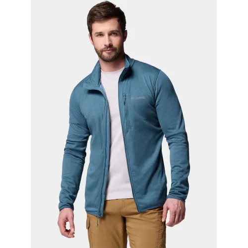 Columbia Essential Hike Grid Fleece Full Zip Férfi Polár, Softshell, Középréteg 429-Everblue