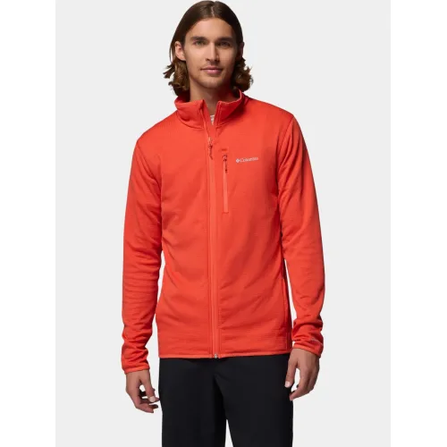 Columbia Essential Hike Grid Fleece Full Zip Férfi Polár, Softshell, Középréteg 845-Super Sonic