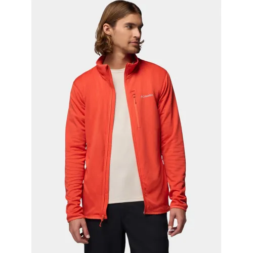 Columbia Essential Hike Grid Fleece Full Zip Férfi Polár, Softshell, Középréteg 845-Super Sonic