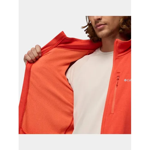 Columbia Essential Hike Grid Fleece Full Zip Férfi Polár, Softshell, Középréteg 845-Super Sonic