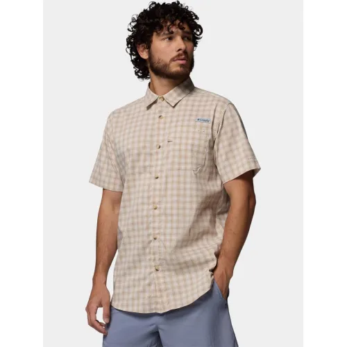 Columbia Harbor Peak Short Sleeve Shirt Férfi Ing 270-Dark Stone