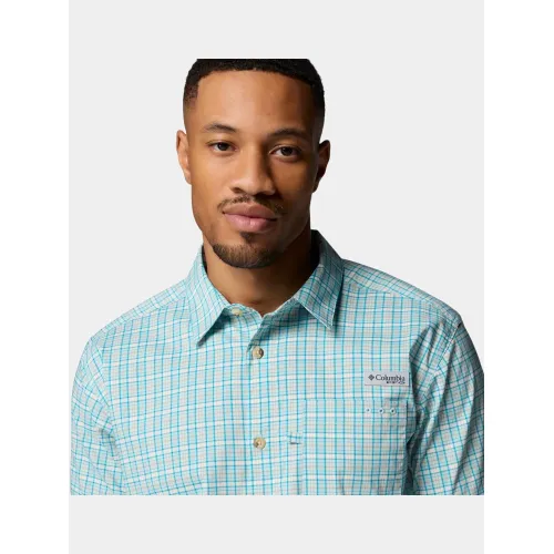 Columbia Harbor Peak Short Sleeve Shirt Férfi Ing 482-Marine Light
