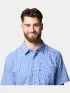 Columbia Harbor Peak Short Sleeve Shirt Férfi Ing 487-Vivid Blue Gingham