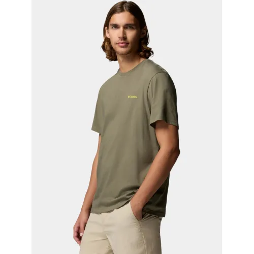 Columbia CSC Outdoor Back Graphic Tee Férfi Póló 397-Stone Green
