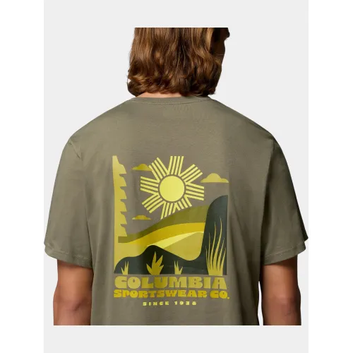 Columbia CSC Outdoor Back Graphic Tee Férfi Póló 397-Stone Green