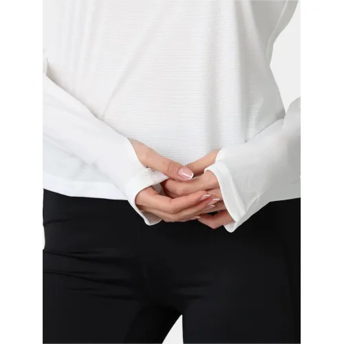 Columbia Stealth Spring Long Sleeve Hoodie Női Hosszú ujjú póló 100-White
