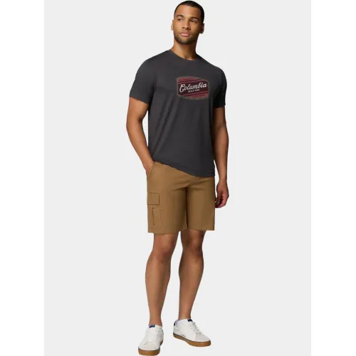 Columbia Parsons Point Short Sleeve Graphic Tee Férfi Póló 011-Black Heather/Badge Label