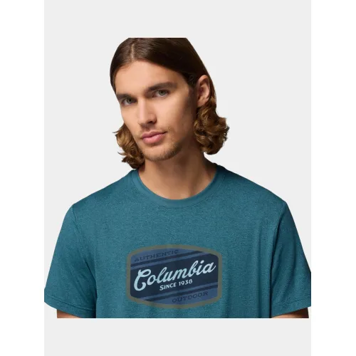 Columbia Parsons Point Short Sleeve Graphic Tee Férfi Póló 429-Everblue