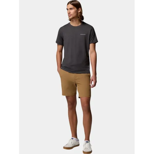 Columbia Parsons Point Short Sleeve Back Graphic Tee Férfi Póló 010-Black Heather/Splatter Gem