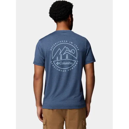 Columbia Parsons Point Short Sleeve Back Graphic Tee Férfi Póló 464-Collegiate Navy