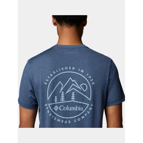Columbia Parsons Point Short Sleeve Back Graphic Tee Férfi Póló 464-Collegiate Navy