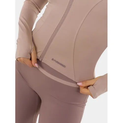 Fundango Flop Zip Up Top Női Hosszú ujjú póló 640-brick