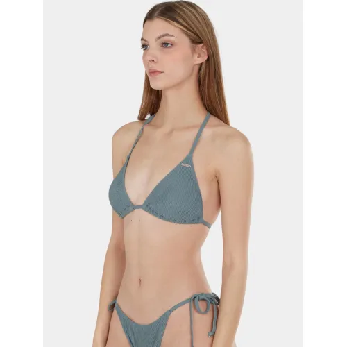 Fundango Innisfil Triangle Jacquard Top Női Bikini 537-khaki